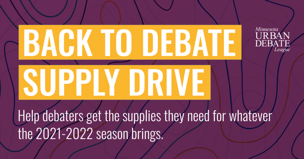 Back to Debate Supply Drive