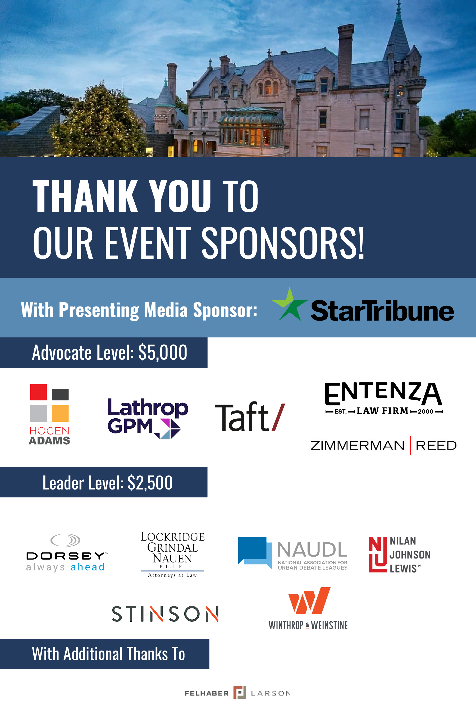 List of MNUDL event sponsors (see below)