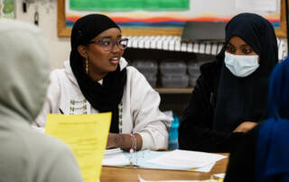 Heritage E Stem debater Aisha with partner