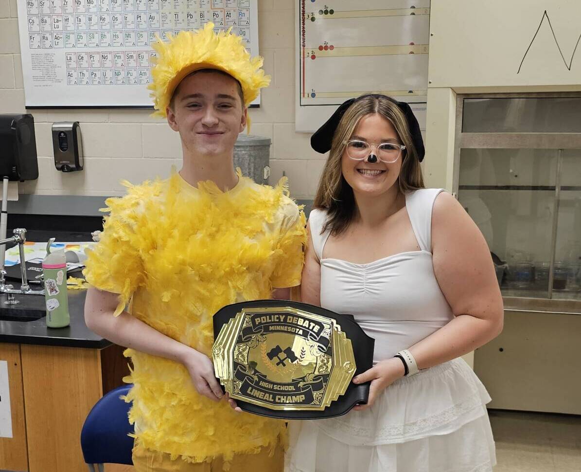 Lineal Champions Ben Berger and Kiernan Baxter-Kauf dressed as Peanuts characters